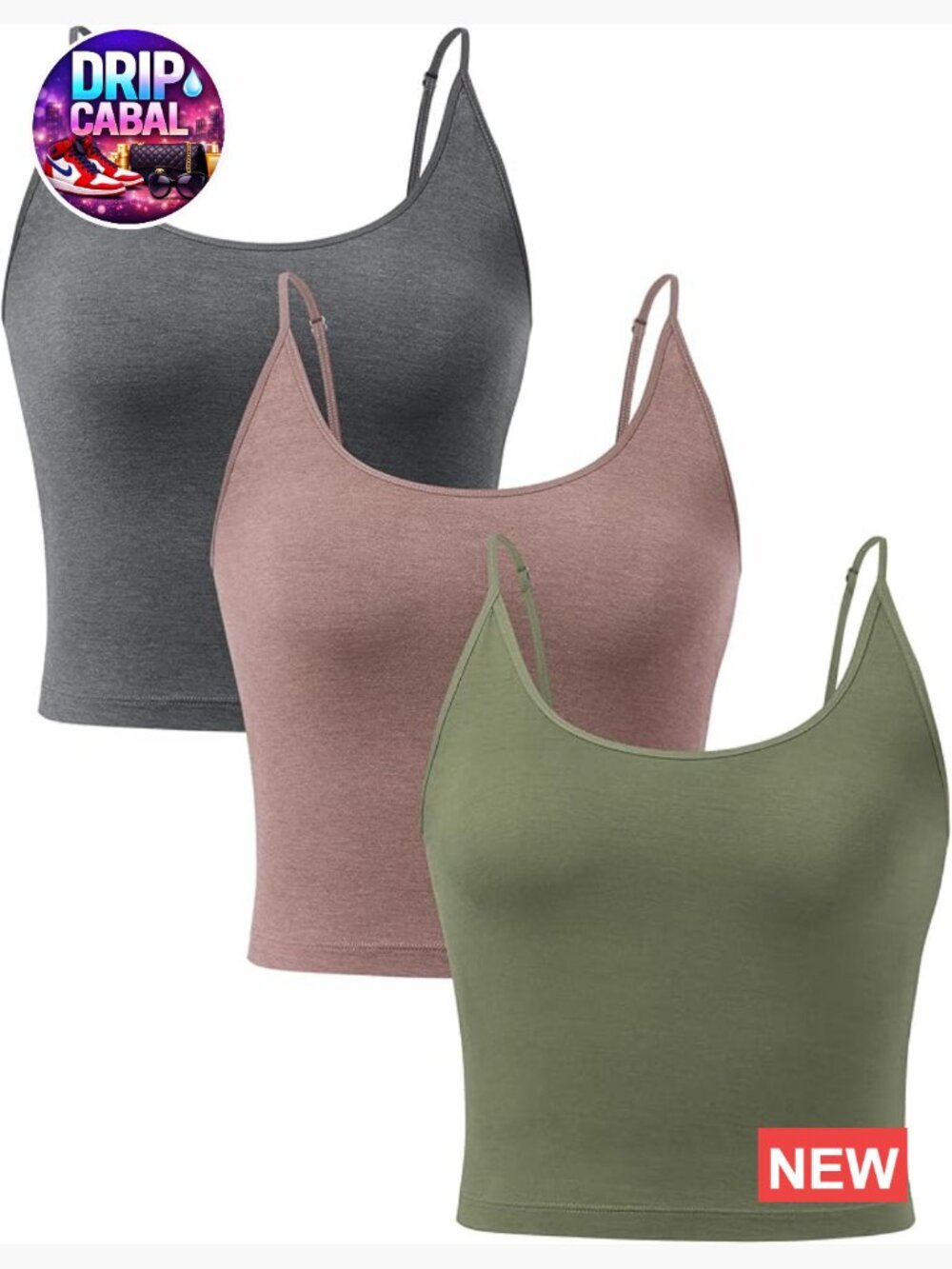 Bamboo Rayon Cami Crop Tank Top Adjustable Spaghetti Straps Cooling Sleep